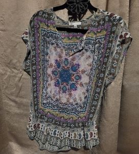 Chiffon blouse L scarf